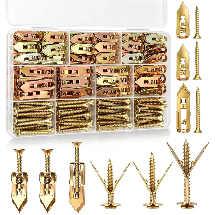 140-Piece Metal Drywall Anchor & Screw Kit — Self-Drilling Anchors