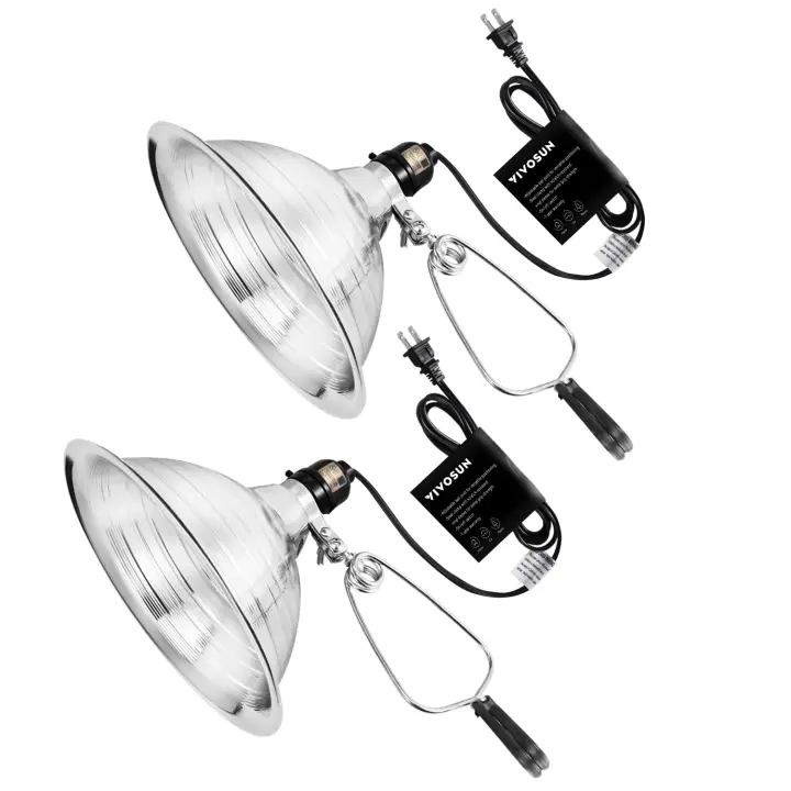 2-Pack Clamp Lamps with 8.5in Detachable Aluminum Reflectors (E26)