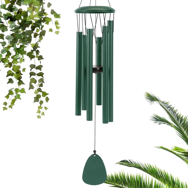26-Inch Aluminum Wind Chime — Outdoor & Garden Chime (Green)