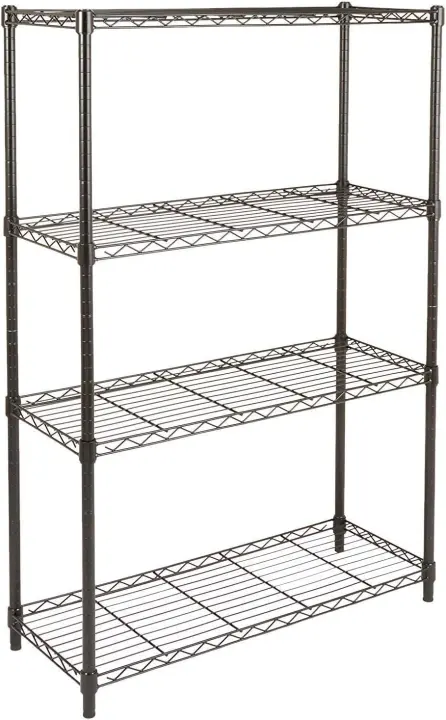 4-Shelf Heavy-Duty Adjustable Steel Wire Storage Rack — 36 x 14 x 54 in