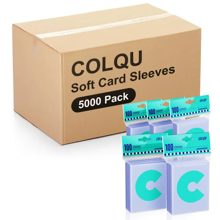 5000-Pack Clear Soft Trading Card Sleeves — Standard Size Protectors