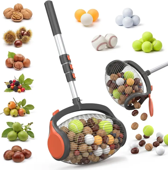 Acorn & Nut Roller Picker with Adjustable Aluminum Handle