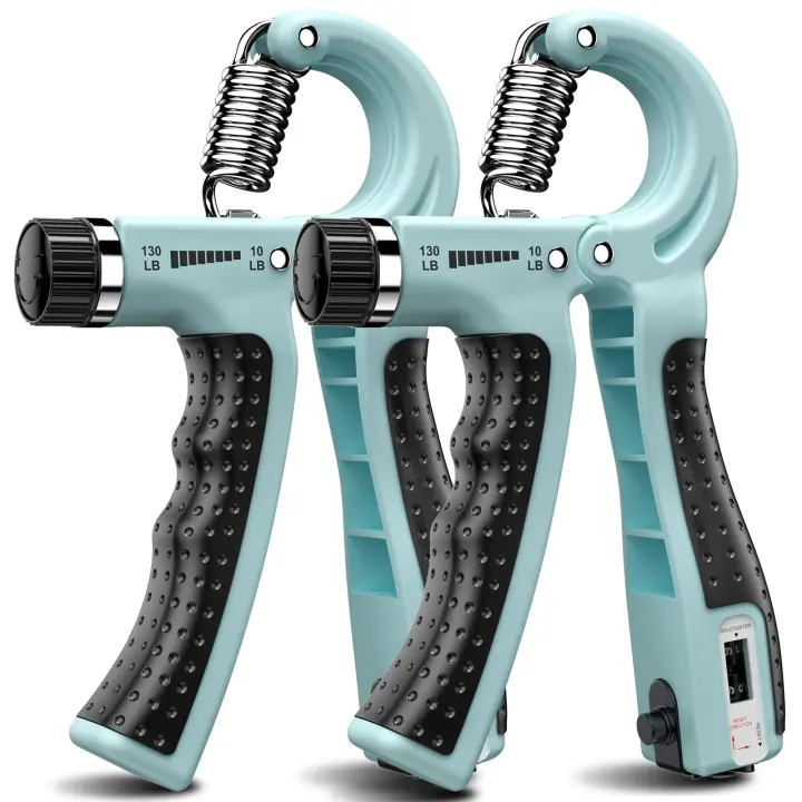 Adjustable Hand Grip Strengthener 2-Pack with Digital Rep Counter (10–130 lb)
