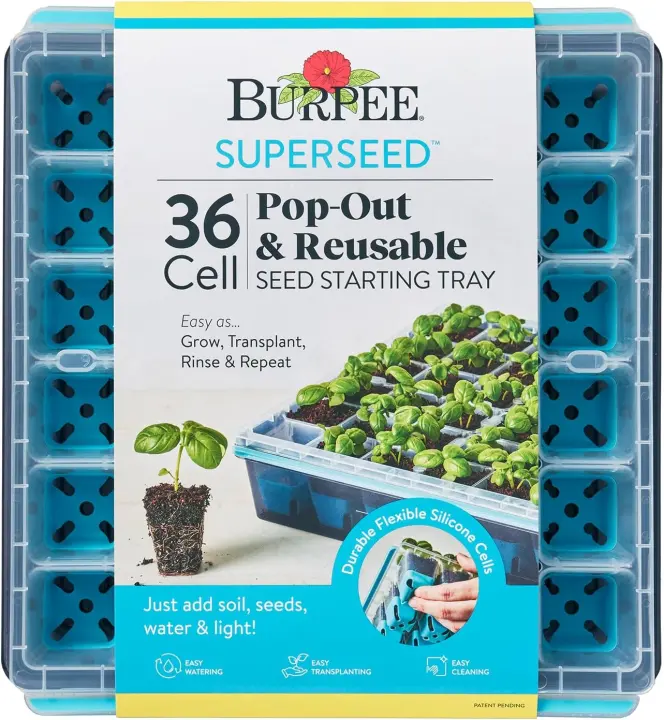 Burpee SuperSeed 36-Cell Reusable Seed Starter Tray with Pop-Out Silicone