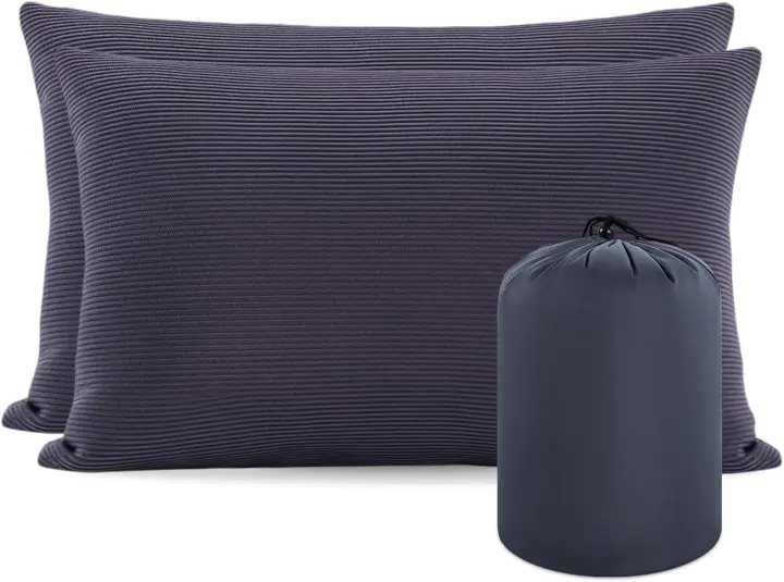 Compressible 2-Pack Camping Pillows — Plush Backpacking Pillows (12x16)