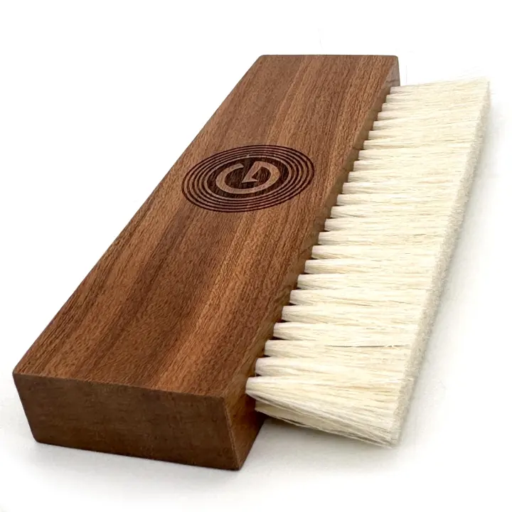 Goat-Hair Vinyl Record Cleaning Brush with Walnut Handle