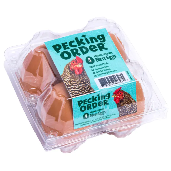 Handcrafted Ceramic Nest Eggs (Brown) — 4-Pack