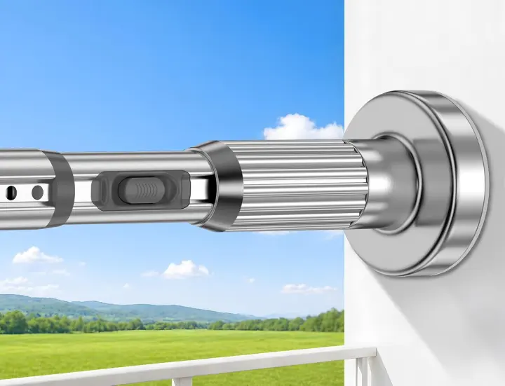 Heavy-Duty No-Drill Tension Curtain Rod — 41–126 in (1.26" Dia)