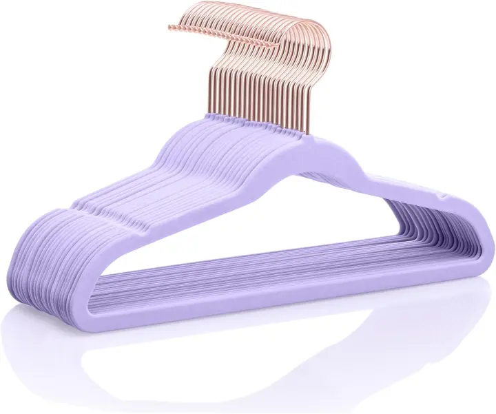 Kids Velvet Hangers — 50-Pack 14" Slim Non-Slip Swivel Hangers