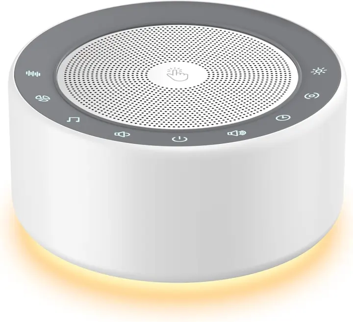 Kipcush White Noise Machine — 30 Soothing Sounds with Color Night Light