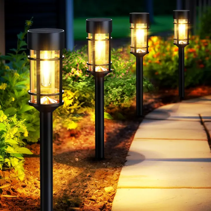 Mancra Solar Path Lights — 8-Pack LED Outdoor Garden Lamps (3000K)