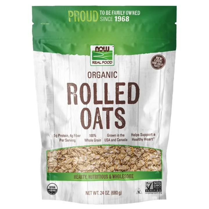 NOW Foods Organic Rolled Oats — 24 oz Whole Grain Oats
