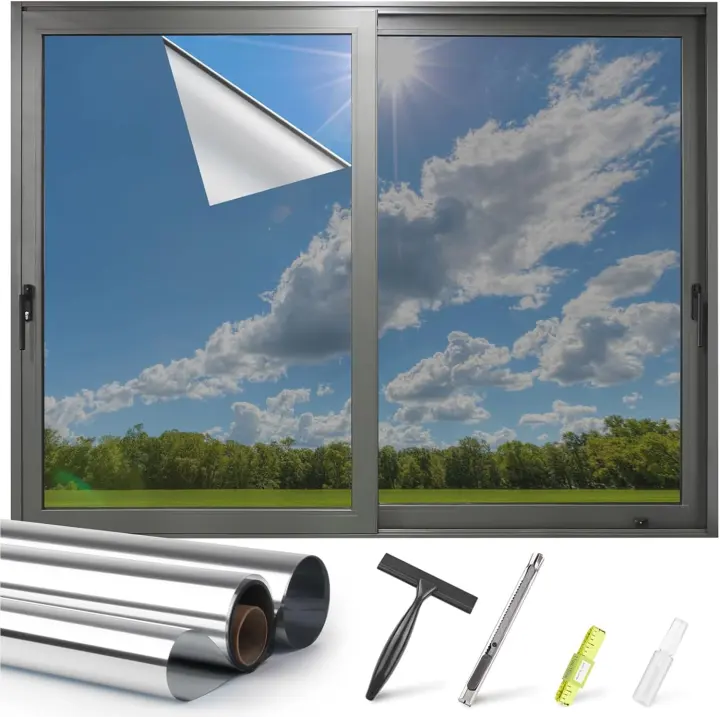 One-Way Reflective Window Privacy Film — 17.5 x 78.7 in Sun & UV Guard