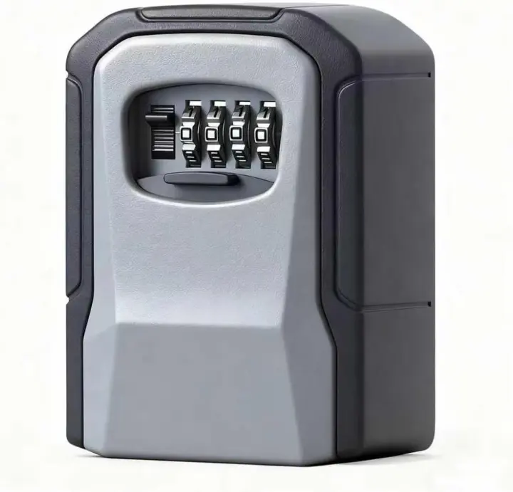 Outdoor Key Lock Box — Resettable 4-Digit Combination Safe