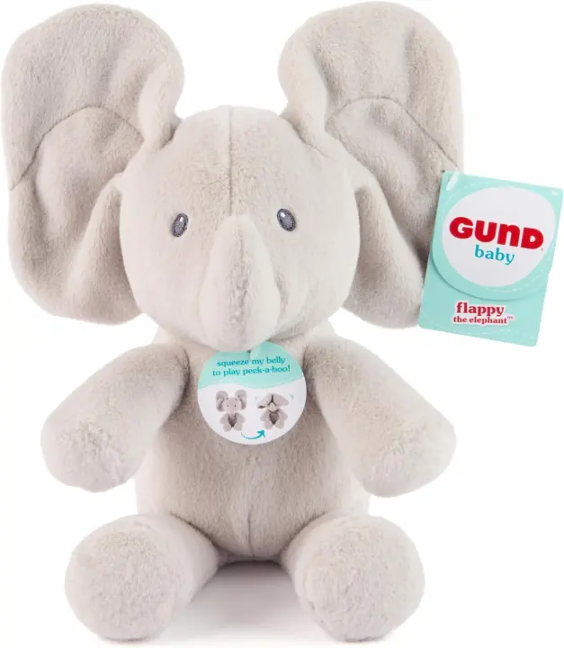 Peekaboo Flappy Elephant Plush — 7-inch Squeeze-Activated Baby Toy