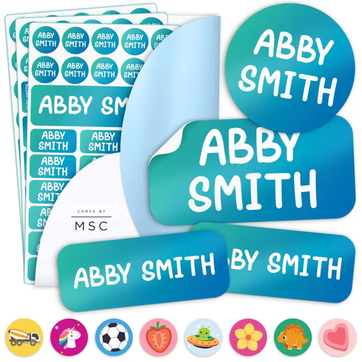 Personalized Waterproof Name Labels for Kids — Pack of 148 Custom Stickers