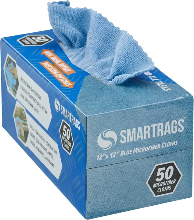 SmartRags Microfiber Cleaning Cloths — 50-Pack 12 x 12 Reusable Towels
