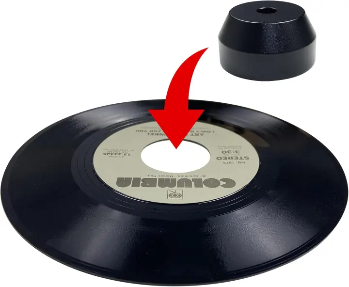 Solid Aluminum 45 RPM Record Adapter — 7-inch Vinyl Spindle