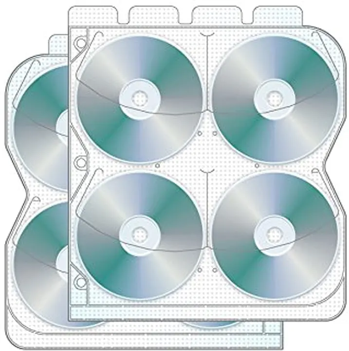 Univenture 8-Disc CD/DVD Binder Pages with Safety Flaps — 20-Pack