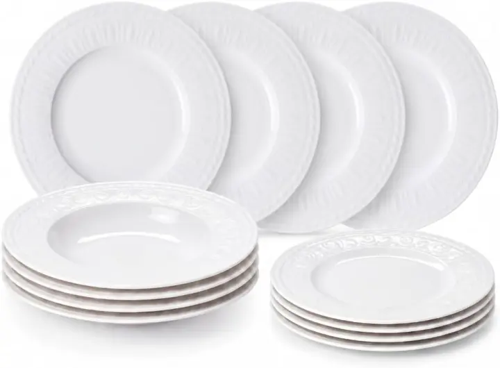 Villeroy & Boch Cellini 12-Piece Porcelain Dinnerware Set (Service for 4)