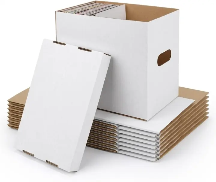 White Comic Book Storage Boxes — 7-Pack with Lids & Handles