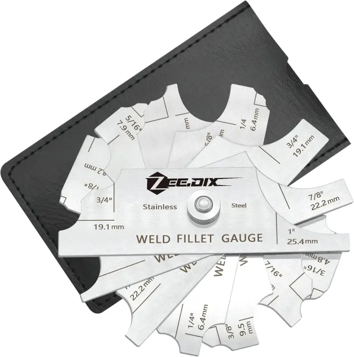 ZeeDix Stainless Steel Fillet Weld Gauge Set — 7pc Metric & Inch